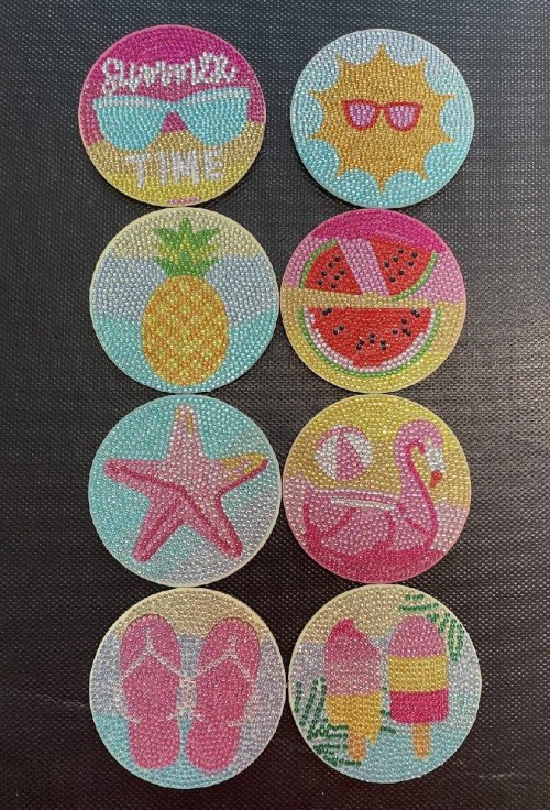 Diamond Art: Beach Vacation Coasters, Set of 8