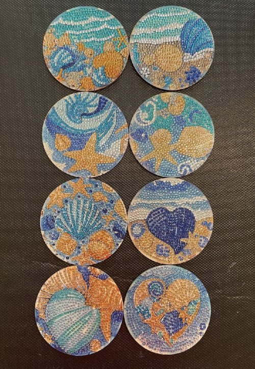 Diamond Art: Seaside Coasters, Set of 8