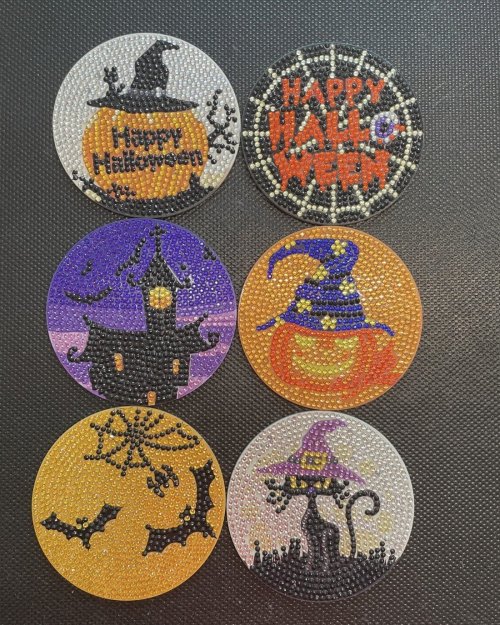 Diamond Art: Halloween Coasters, Set of 6