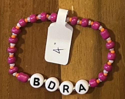 BDRA Bracelet, Pink, 4" long