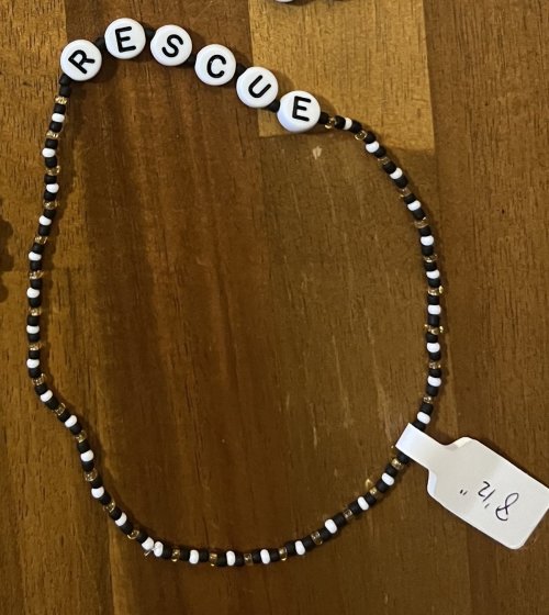 Rescue Bracelet, Yellow/Black/White, 8.5" long