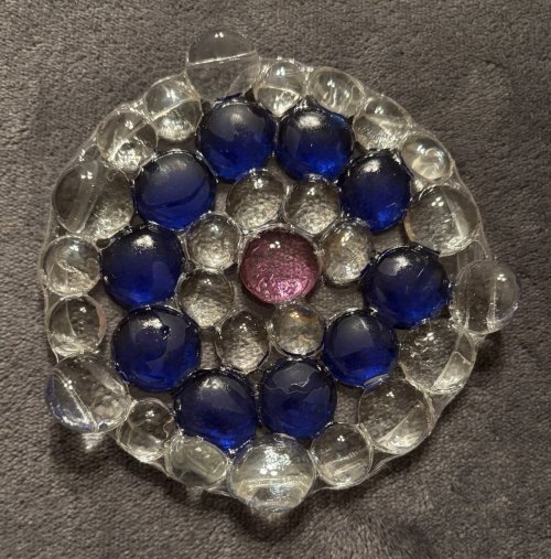 Sun Catcher: blue &amp; clear stones, pink middle stone