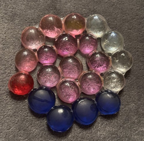 Sun Catcher: blue, pink &amp; clear stones, one red stone