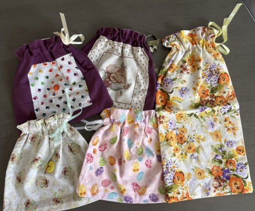 Hand Sewn Bags, Set of 5